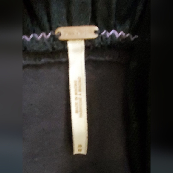 Free People Rare Black Sheer Lace Beaded Fitted Blouse Mandarin Collar Sz Medium - Picture 8 of 9